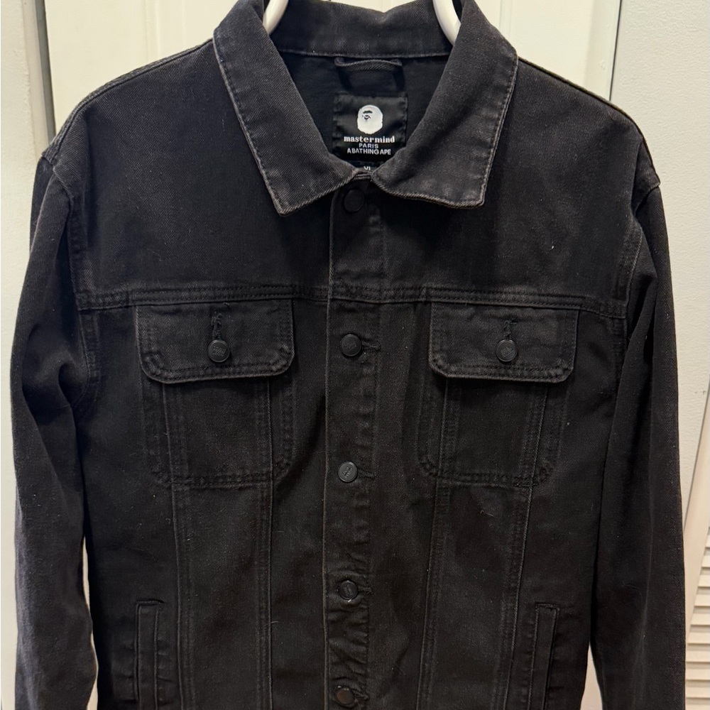 Vintage BAPE A Bathing Ape Mastermind Paris Japan 1990s Denim Jacket Black XL